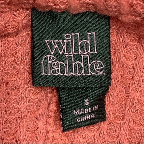 Small Mauve Pink Waffle Knit Long Sleeve Top Wild Fable V Neck Long Sleeve Top - Picture 6 of 7